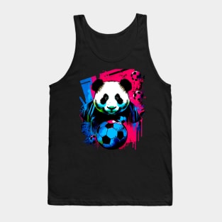 Soccer Panda - Soccer Futball Football - Graphiti Art Graphic Paint Tank Top